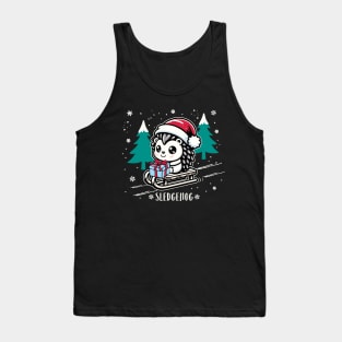 Christmas Sledgehog Funny X mas Hedgehog Lover Tank Top